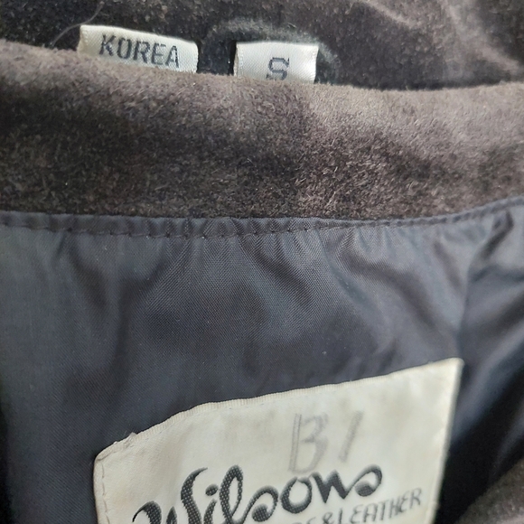 Vintage 80's Wilson's Leather Women's Black Fringe Suede Jacket Size S - Picture 3 of 15